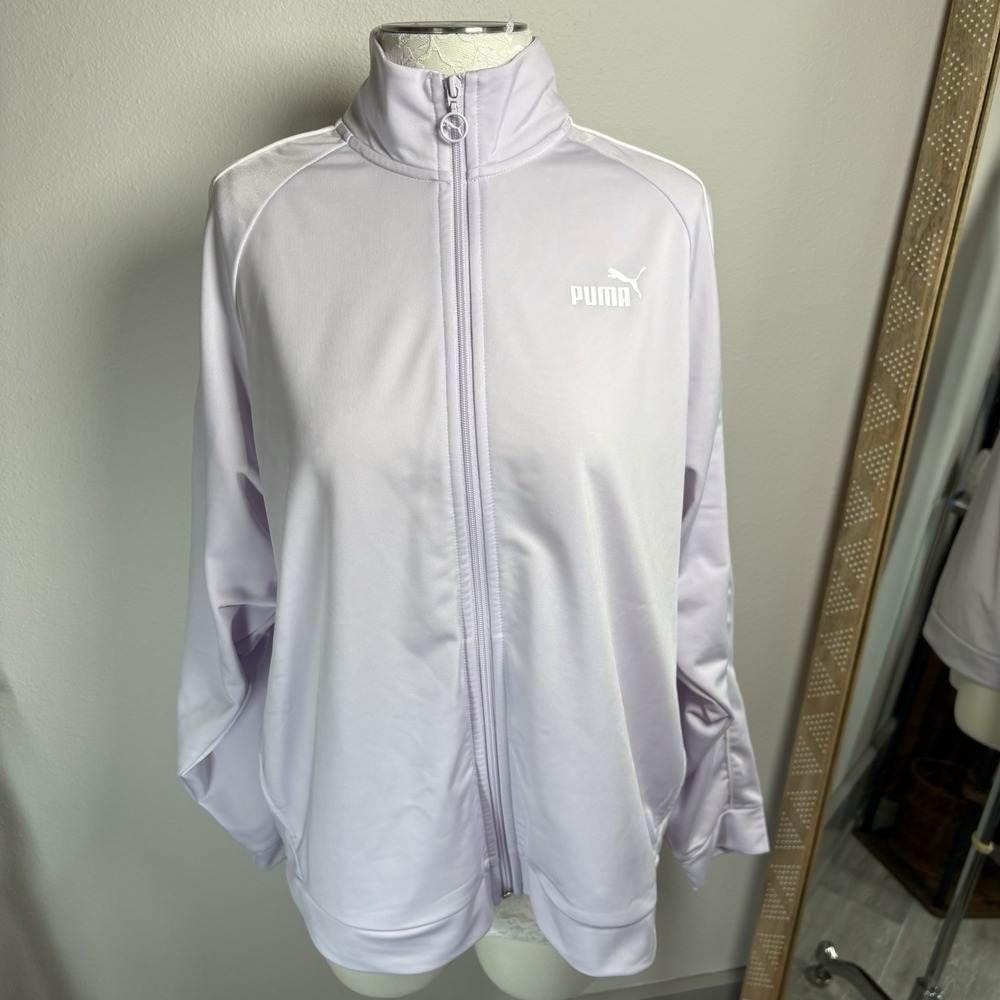 Puma Womens XL Purple Track Jacket Athleisure Sporty Polyester